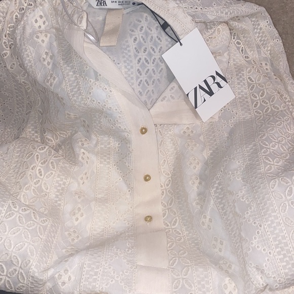 NWT ZARA OPENWORK EMBROIDERY MIDI DRESS - Picture 6 of 10